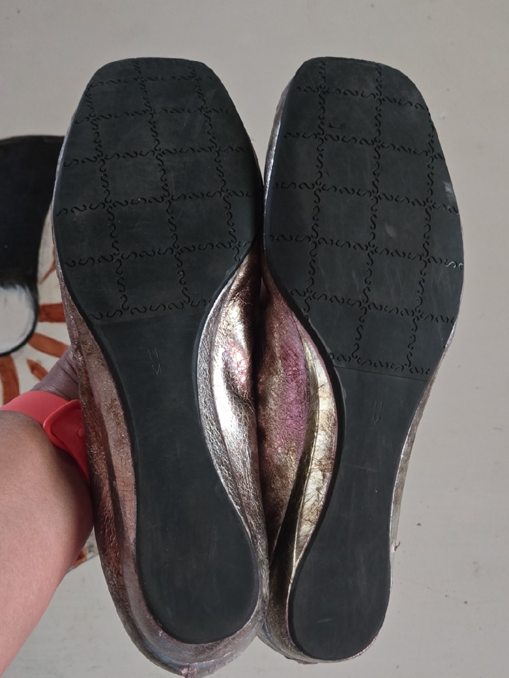 Van Eli Metallic Gold And Silver Demi Wedge Flat Size 11 - Picture 11 of 14